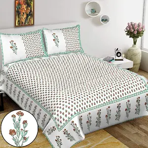 Zwei entworfene bedruckte Quilt-Sets aus reiner Baumwolle-Wende-Patchwork-Blumenmuster Luxus-Tages decke mit King-Size-Schutzhülle