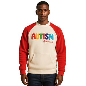 เสื้อสเวตเตอร์สวมหัวแขนเสื้อแบบสวมหัวคอกลมสีขาวปักลาย chenille คอตตอนดีไซน์ออทิซึม - Product Image 1