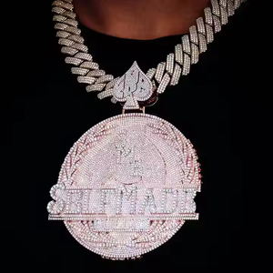 Colgante de Hip Hop de 3.5 Pulgadas con Moissanita Chapada en Oro de 925, Moderno y Personalizado, Regalo de Cumpleaños para Hombre - Product Image 2