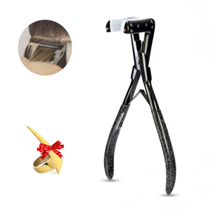 Bulk Black Color <b>Tape</b> in Hair Pliers Hair Pressing Process Anti-Slip Glittered <b>Grip</b> Stainless Steel <b>Tape</b> in Hair Extension Tool - Product Image 1