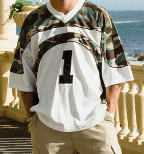 Camiseta de fútbol de malla de diseño personalizado, camiseta de gimnasio de gran tamaño para hombres, uniforme de fútbol americano, camiseta de fútbol americano - Product Image 4