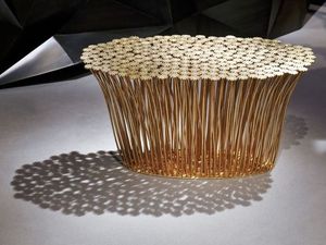 Moda americana chapada en oro con espejo superior mesa de centro Muebles Para el hogar mesa auxiliar redonda moderna negra personalizada - Product Image 5