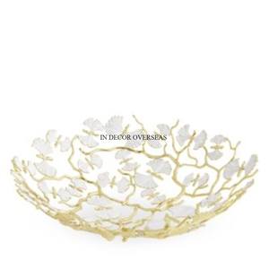 Bol plaqué or de haute qualité coulé en aluminium à texture cassée avec base de designer unique polie brillante argentée à un prix impressionnant - Product Image 3