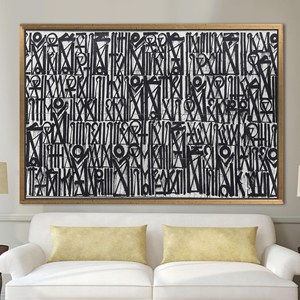Urban Graffiti Printed Canvas - Modern Street Art Wall Decor,1P:Gold <b>Framed</b> - Product Image 1