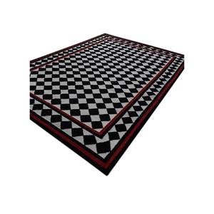 อัลฮัมบรา เกรย์&แบล็ค พรมขนสัตว์ทอแบบเรียบ ลายเรขาคณิตและลายทาง สำหรับห้องโถงและห้องนอน พรมปูพื้นทรงสี่เหลี่ยมผืนผ้า รุ่น ADWL-13158 - Product Image 2