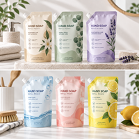 Pochettes de recharge en gros personnalisées avec bec verseur souple pour savon liquide, produits de lavage et marques de soins personnels