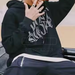 Peso pesado Cómodo Manga completa Hombres Algodón Mezclado Sudadera con capucha Mejor diseño Hombres Sudaderas con diamantes de imitación - Product Image 5