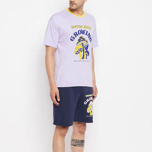 Ensemble t-shirt et short d'été élégant pour hommes Matériau en coton respirant Couleur unie Meilleur tenue décontracté pakistanais - Product Image 4