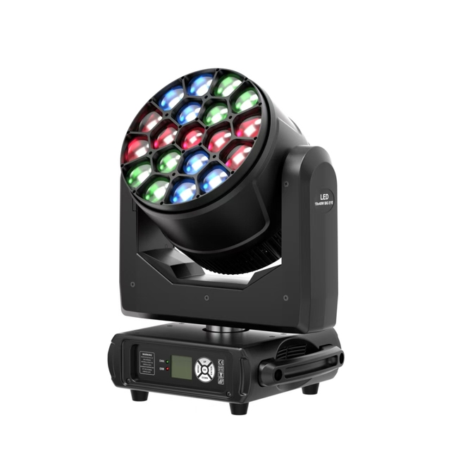 Beam Wash Zoom Led Bee Eye Moving Head Light 19*15w for Concert & Theater Lighting, Nightclub/Bar, Wedding Decoration