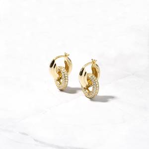 Removable Charm Gold Hoop Earring Sterling Silver <b>Diamond</b> Jewellery Handmade Earrings Round Brilliant Cut Cz <b>Diamond</b> Earrings - Product Image 2