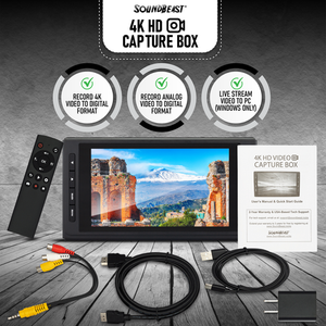 Soundbeast 4K HD กล่องจับภาพวิดีโอหรือวิดีโอสตรีมสด (พร้อมเสียง) จาก HDMI, AV, VHS, VCR, DVD, camcorders, Hi8, - Product Image 2