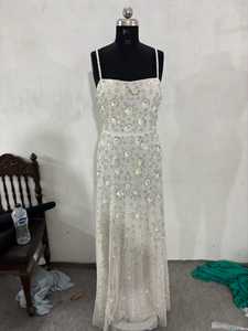 Elegante vestido de noche Aline con estampado floral y lentejuelas con cuentas, Vestido largo de baile con una manga y un hombro, vestido de fiesta - Product Image 2