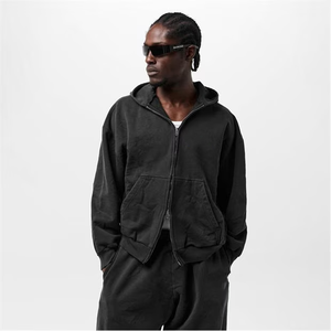 Stylish Pullover Lightweight Zip Hoodie <b>for</b> <b>Men</b> Plain Oversized Hoodie With <b>pouch</b> Pockets Heavy Cotton Hoodie - Product Image 4