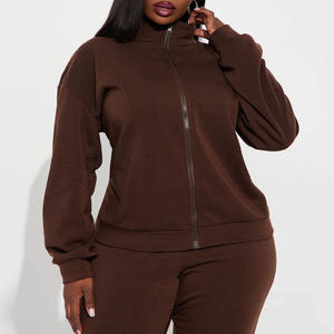 Conjunto Deportivo Extra Grande de Alta Calidad, Transpirable y Moderno para Mujer, con Cremallera / Mezcla Premium de Algodón y Poliéster - Product Image 5