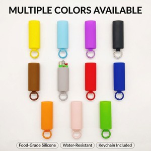 Étui de briquet en silicone personnalisé avec logo J6 OEM ODM, étui porte-clés résistant à l'eau, faible MOQ, cadeau promotionnel en gros - Product Image 2
