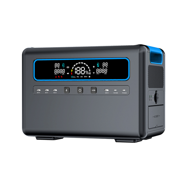 3000W (Peak 6000W) Ac Power Source LiFePO4 Battery 2304Wh Solar Generator Workshop 3000W Portable Power Station for Food Truck