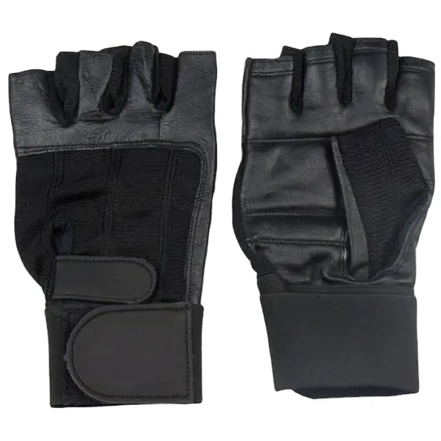 Guantes de levantamiento de pesas de medio dedo transpirables de cuero unisex de alta calidad personalizados para entrenamiento deportivo