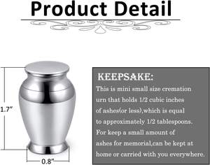 Urnas de recuerdo pequeño de grabado personalizado para cenizas, Mini urnas de cremación para cenizas, soporte conmemorativo de acero inoxidable para cenizas - Product Image 4