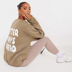 Última Llegada Mejor Estilo Mujeres Sudaderas con capucha de manga larga de cuello redondo de gran tamaño Ropa de mujer Sudaderas de mujer - Product Image 4