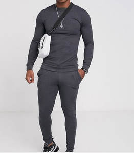 Survêtement en polaire 2 pièces décontracté d'hiver pour hommes de haute qualité avec motif à pois 100% ensemble de survêtement en coton - Product Image 1