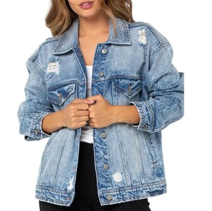 Chaqueta vaquera de algodón de alta calidad para mujer para Otoño Invierno Custom Street Smart Age Fashion con decoración de botones transpirable - Product Image 6