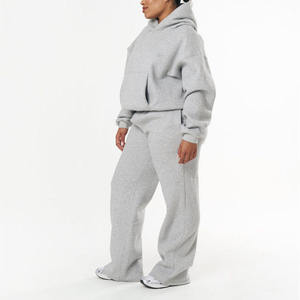 Ensemble de survêtement respirant pour femme avec un sweat-shirt à col rond surdimensionné et un pantalon de survêtement, ensemble en molleton de coton et polyester unisexe 2026 - Product Image 5