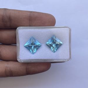 12มม. 14มม. 16มม. พลอยโทแพซสีฟ้าธรรมชาติตัดเหลี่ยมเพชรพลอยหลวมอัญมณีขายส่งการตั้งค่าหิน - Product Image 1