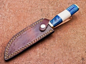 Commandes en gros personnalisées Service OEM/ODM Couteau Bowie de chasse professionnel Acier Damas Drop Point Bois Camel Os Vente en gros - Product Image 6