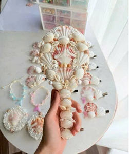 กระจกมือถือเปลือกหอย งานแฮนด์เมดจากเวียดนาม ของตกแต่งจากเปลือกหอยทะเล อุปกรณ์เสริมความงาม - Product Image 6