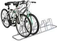 Soporte de Piso para 5 Bicicletas, Ajustable, Metálico, para Almacenamiento en Interiores y Exteriores, para Garaje, Exhibición de Bicicletas