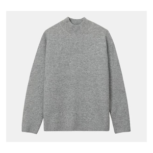 Sudadera de invierno personalizada para hombre, prendas de punto de gran tamaño informales vintage gruesas con jersey de cuello simulado, ropa duradera con logotipo frontal - Product Image 2