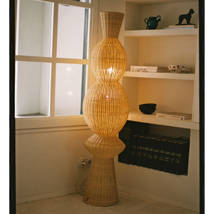 Pantalla de Ratán Azul, Lámpara Colgante de Mimbre Tejida a Mano, Forma Redonda Moderna, Iluminación Ecológica para el Hogar, Decoración para el Hogar y Resorts - Product Image 5