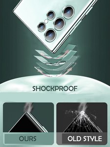 Custodia per telefono con placcatura trasparente di lusso per Samsung <span class=keywords><strong>Galaxy</strong></span> <span class=keywords><strong>S21</strong></span> S22 S23 Ultra <span class=keywords><strong>Plus</strong></span> Wireless con copertura trasparente in TPU - Product Image 6