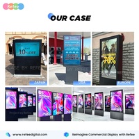 Tótem Publicitario con Soporte Refee, Pantalla LCD para Exteriores de Alto Brillo con Tecnología Antireflejo AG, Reproductor de Señalización Digital