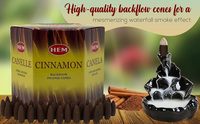 Conos de incienso de reflujo de canela HEM 40 conos aromáticos para fuente de humo de cascada fragancia dulce y picante para relajación