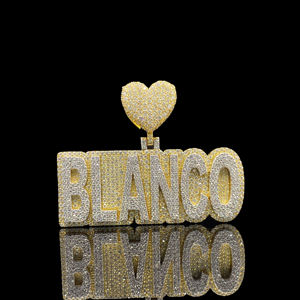 Colgante Personalizado de Acero Inoxidable con Diamantes de Imitación Estilo Hip Hop - Product Image 1