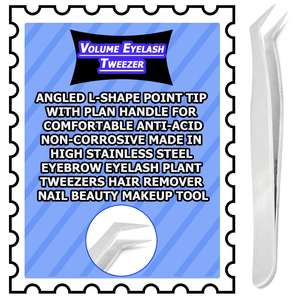 Pince à épiler avec logo personnalisé Volume fibre pointe allemande longue pince à épiler d'isolation en acier inoxydable pince à épiler d'extension de cils noir mat - Product Image 4
