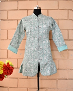 100% Cotton Indian Jacket Upgrade your outerwear game with our chic cotton <b>quilted</b> jacket handmade - Product Image 5