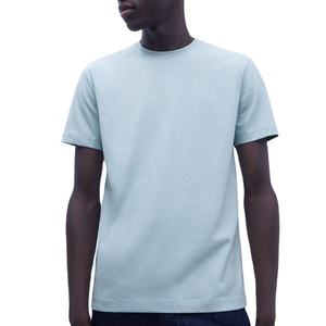 Tissage en tricot respirant à col ras du cou coupe ajustée Logo personnalisé fabriqué aux États-Unis T-shirts 100% coton de haute qualité pour hommes - Product Image 1