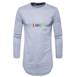 ロングライン<span class=keywords><strong>T</strong></span>シャツデザイン男性用カスタム男性格安公式フラワープリント - Product Image 1