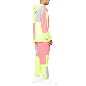 Fashionable multicolor patchwork loose-fitting men's <b>hoodie</b> suits Men Oversized <b>Hoodie</b> and Flare Jogger Set Tracksuits - Product Image 3