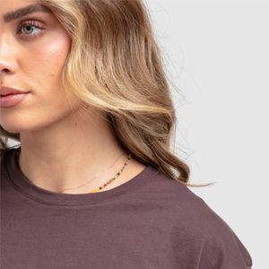 2025 mujeres peso pesado 100% algodón grueso transpirable cuello redondo Camiseta con longitud del codo manga corta proveedor personalizado - Product Image 6