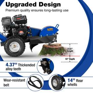 Broyeur de souches et de racines à essence 15HP 420cc, châssis pivotant à 65 degrés, hauteur de coupe 23,6'', profondeur de coupe 10'', broyeur déchiqueteur - Product Image 4