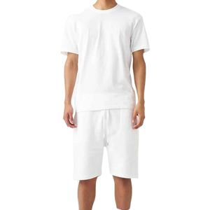 Conjunto deportivo de verano personalizable de 2 piezas, conjunto de pantalones cortos tipo jogger, conjunto de sudadera estampado de manga corta, pantalones cortos transpirables de algodón, conjunto de camiseta para hombre - Product Image 1