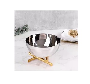 Bol de service en acier inoxydable en couleur argent et or Bol à chocolat Ustensiles de cuisine Bol de service alimentaire à des prix raisonnables - Product Image 3