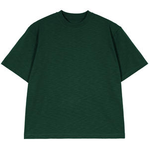 T-shirts en coton de couleur unie surdimensionnés décontractés simples en gros pour l'été, t-shirts à manches courtes vierges personnalisés de poids lourd pour hommes - Product Image 5