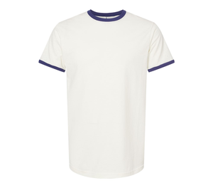 Rétro sonnerie chemise conception personnalisée contraste col t-shirt coton hommes et femmes Vintage sonnerie t-shirts sport usine approvisionnement - Product Image 6