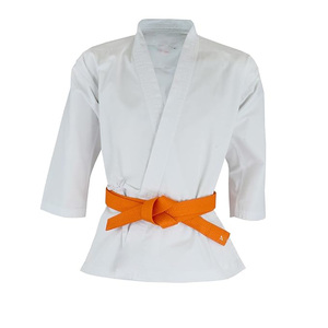 Student Karate Gi, uniformes de artes marciales de peso medio 8oz con cinturón blanco gratis tallas 0000 a 7 - Product Image 1