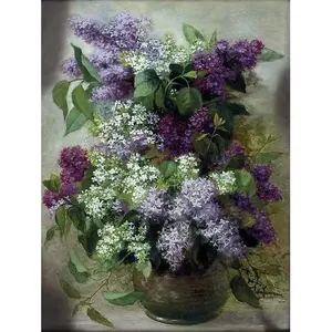 Lila en jarrón Acento Cocina Baño Pared Mural 6x8 Azulejo contra salpicaduras de cerámica - Product Image 1