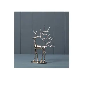 Silver aluminium deer Christmas decoration wholesale custom made in india for home party hanging decor new year Xmas party 2023
